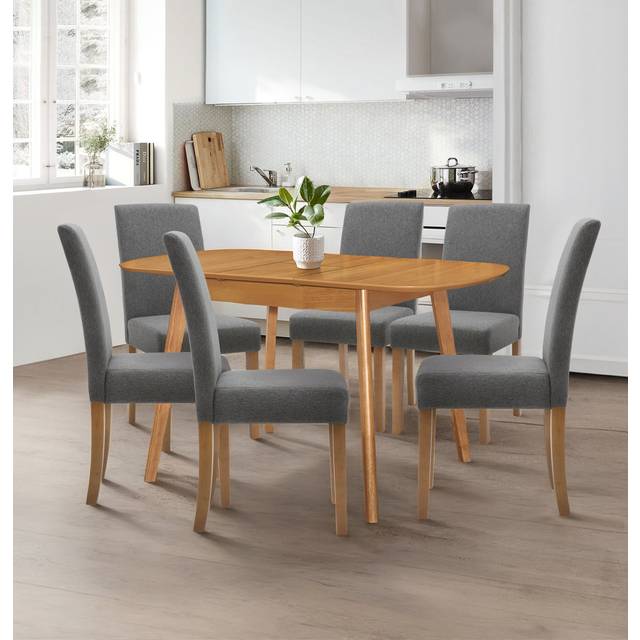 Balani 6 - Person Butterfly Leaf Dining Set - Grey (6)