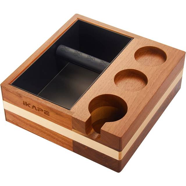 IKAPE Espresso Knock Box  4 IN One Espresso Accessories Organizer Box