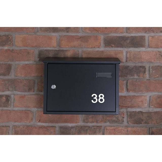 Guse Locking Wall Mounted Letter Box - Black (Medium)