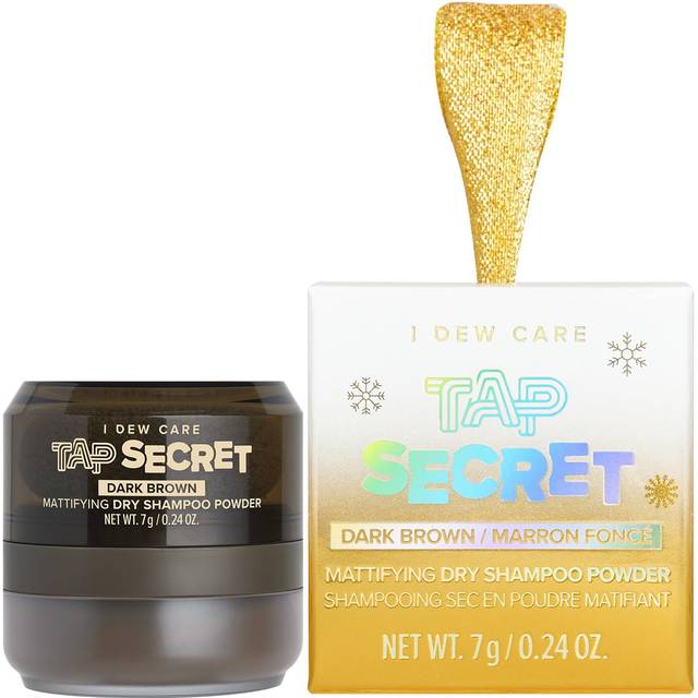 I DEW CARE Dry Shampoo Powder Limited Edition - Tap Secret Dark Brown | With Black Ginseng  Non-aerosol  Benzene-free  Mattifying  Travel Size  Dry Sc