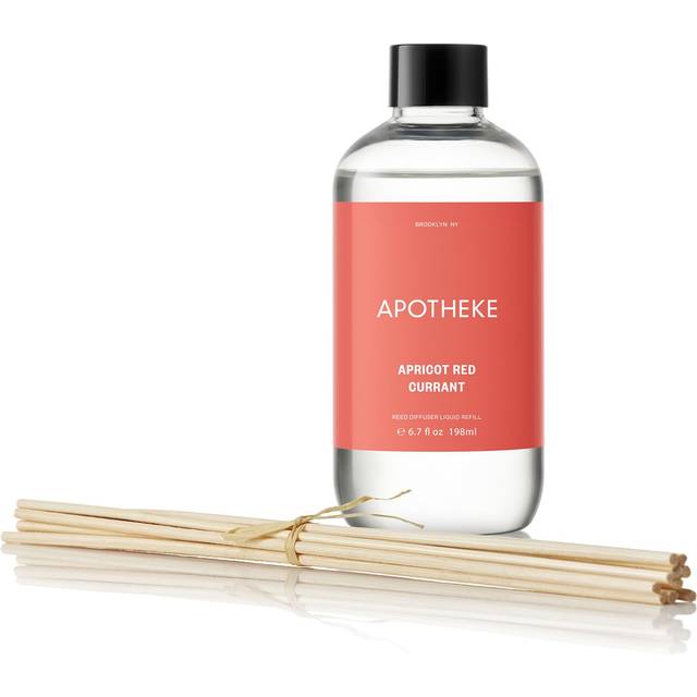 Apotheke Luxury Scented Oil Reed Diffuser Liquid Refill (Apricot Red Currant)  Premium Home Fragrance Diffuser Refill Set with Sticks