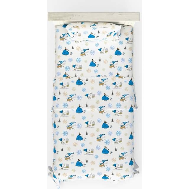 Franco Peanuts Snoopy Puffer Coat Holiday Bedding Super Soft 100% Cotton Flannel Sheet Set  Twin  (Officially Licensed Product)