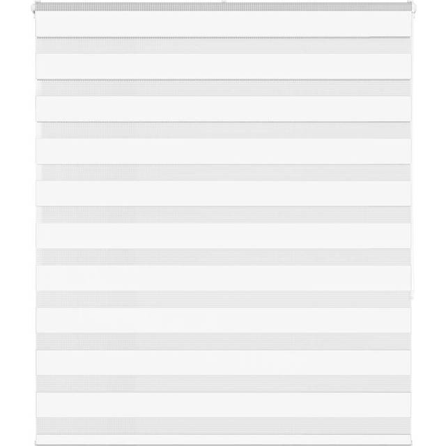 vidaXL Zebra Blind White 130x150 cm Fabric Width 125.9 cm Polyester