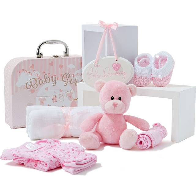 Baby Box Shop Baby Girl Gifts Newborn - 7 Girl with Baby Essentials For Newborn Hamper, Unique Baby Girl Gifts, New Born Baby Gifts Girl, Baby Hamper