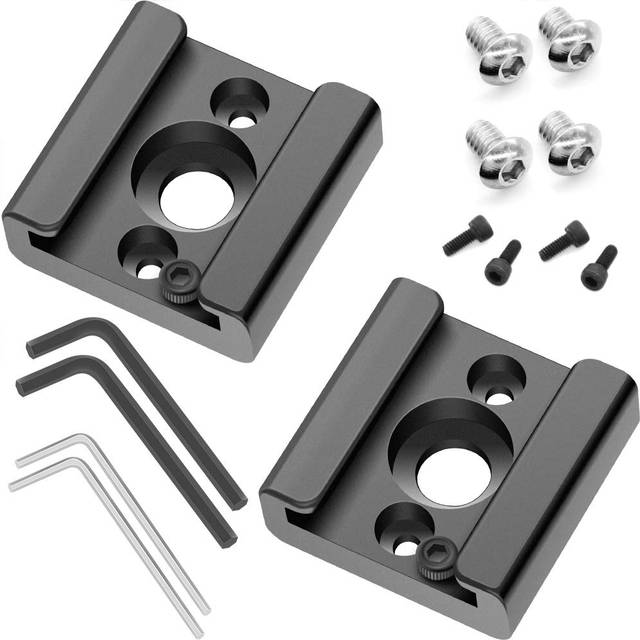 "2 Pack Cold Shoe Mount Adapter Cold Shoe Bracket Standard Shoe Type with 1/4"" Thread Hole for Camera DSLR Flash Led Light Monitor Video and More"