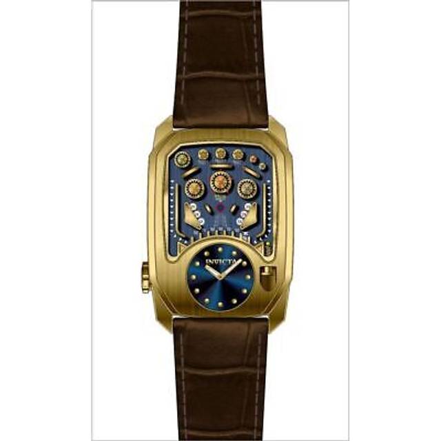 Invicta 35451 41.5 in. Dia. 26 mm Mens Cuadro Quartz 3 Hand Blue Dial Watch