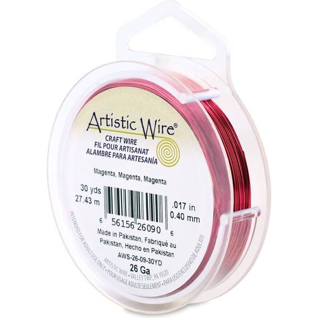Artistic Wire  26 gauge  41 mm Tarnish Resistant colored copper craft Wire  Magenta  30 yd  274 m