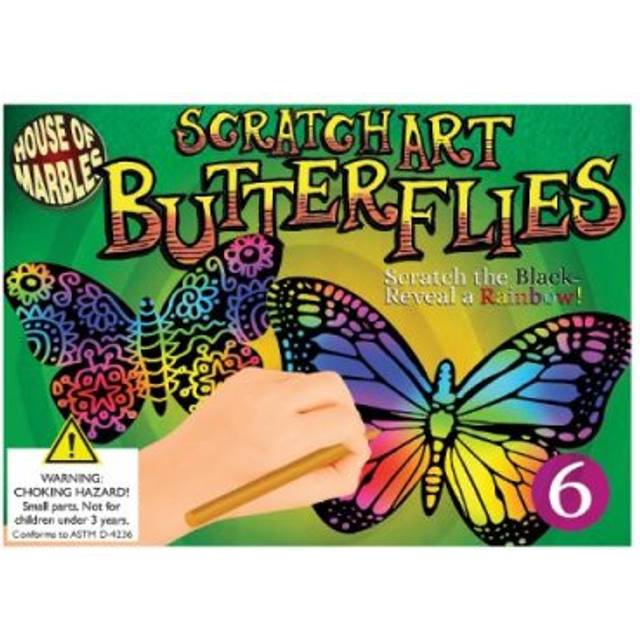 House of Marbles Scratch Art Set-Butterflies