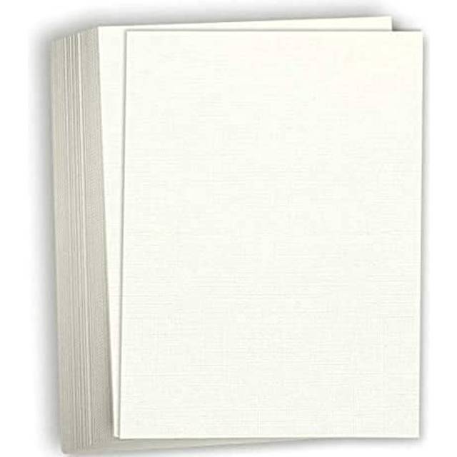 "Hamilco Linen Textured Cardstock Paper - 8 1/2 x 11"""""""" Blank Thick Heavy Weight 80 lb Cover Card Stock for Printer - 50 Pack (Natural)"