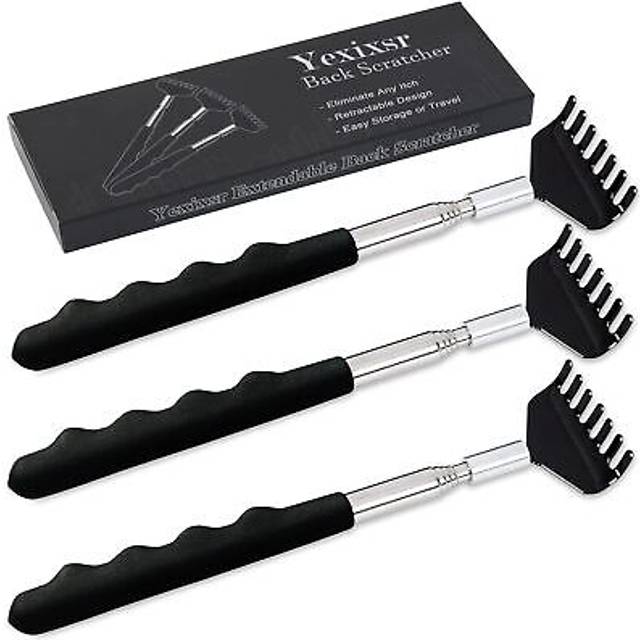 Yexixsr 3 Pack Back Scratcher Extendable Metal Portable Back Scratcher for Men Women Adults  Telescoping Back Massager with Rubber Handles  Stocking S