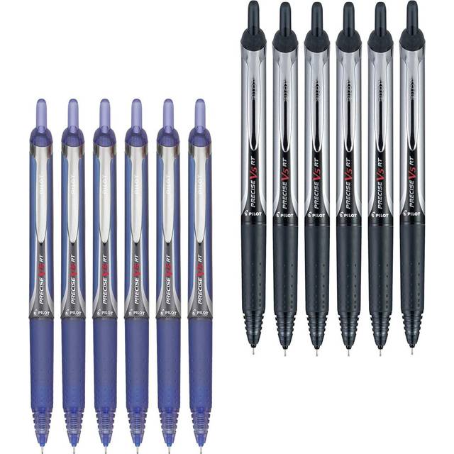 Pilot Precise V5 RT Retractable Rolling Ball Pens  Extra Fine Point (12-Pack  Black/Blue)