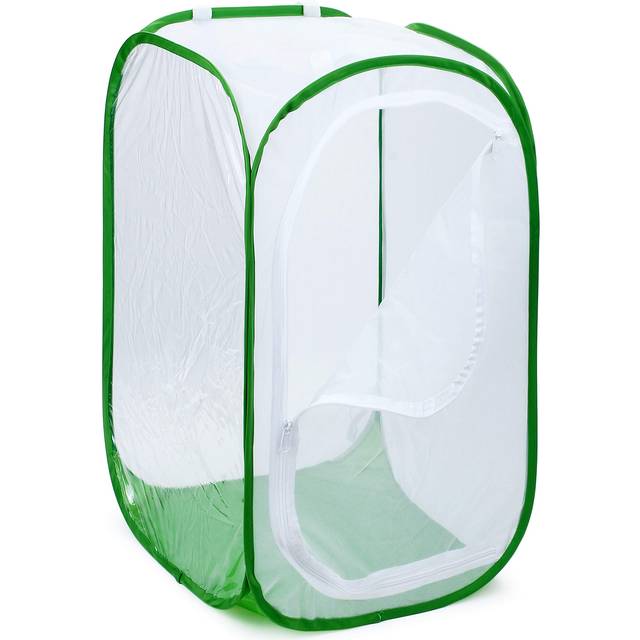 4 Feet Extra Large Monarch Butterfly Habitat  Giant Collapsible Insect Mesh Cage Terrarium Pop-up White + Green  28 x 28 x 48 Inches