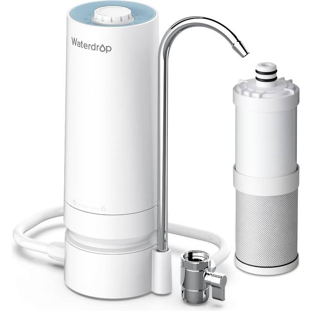 [Ultra Filtration] Waterdrop Countertop Water Filter  Filter Life Reminder  4000 Gallons  Reduces Heavy Metals  Bad Odor  and 99% Chlorine (1 Filter I