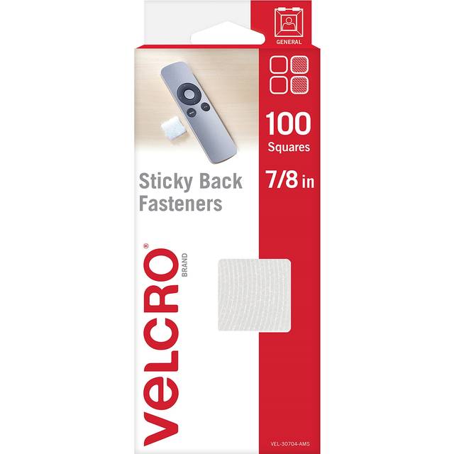 "VELCRO Brand Adhesive Squares  100pk 7/8"""""""" White  Mounting Tape for Office Organization  Laminated Signs Classroom D?cor"