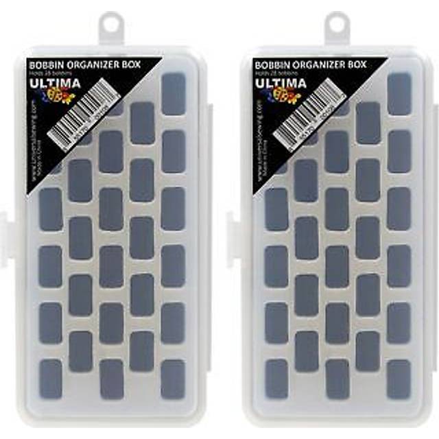 Ultima Bobbin Cases  Two Pack - Two Plastic See Through Bobbin Storage Boxes - Each Bobbin Holder Holds 28 Class-15 SA156 Bobbins
