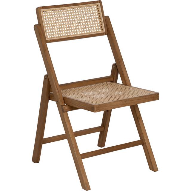 17 Stories Alleson 47cm H Folding Side Chair in Beige Brown 87cm H X 49cm W X 59cm D