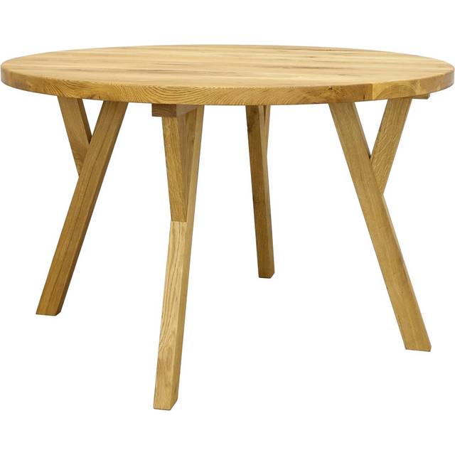 Alpen Home Solid Oak Wood Round Dinning Table Natural Oil H76 x L100 x W100cm