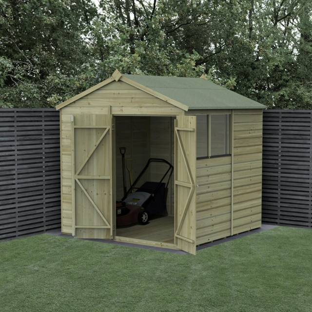 Forest Beckwood 7x7 Apex Shed - 2 Windows - Double Door (Installed)