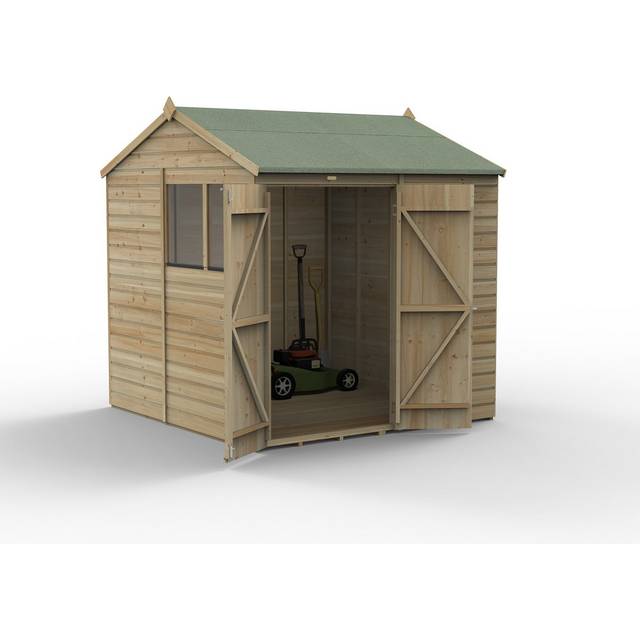 Forest Beckwood 7x7 Reverse Apex Shed - 2 Windows - Double Door (Installed)