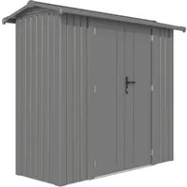 Rowlinson Brentvale Premium Apex Metal Shed with Foundation Kit 8 x 4ft - Rowlinson Garden - Grey