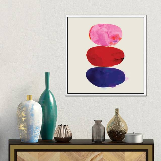 Keep The Balance Abstract by Show Me Mars - Gallery-Wrapped Canvas Giclée on Canvas - White Floater Framed (45.72 cm H x 45.72 cm W)