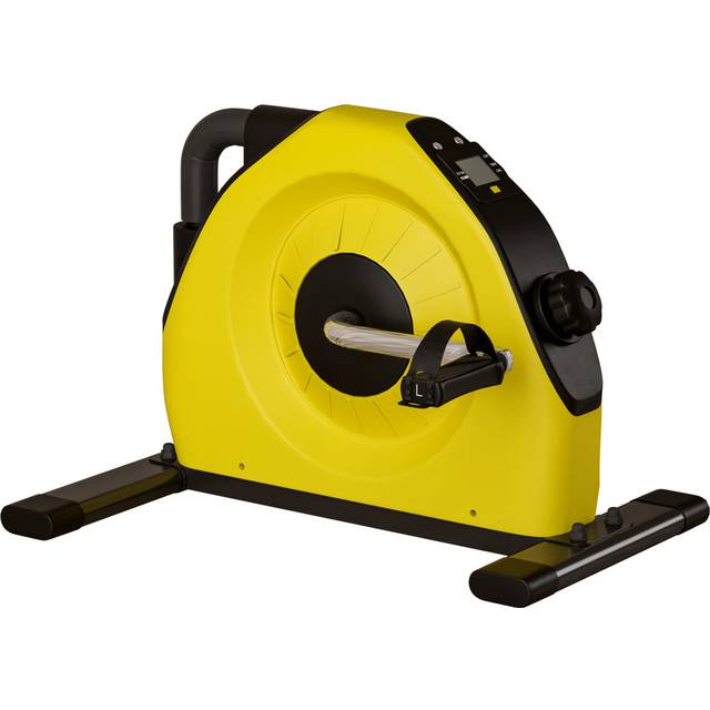 SPORTNOW Mini Exercise Bike - Under Desk Bike for Legs - Arms Workout - Yellow | TJ Hughes