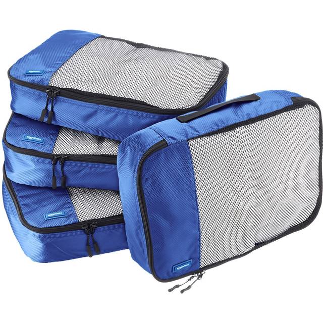 Amazon basics packing cubes for suitcases, travel organisers, medium, blue