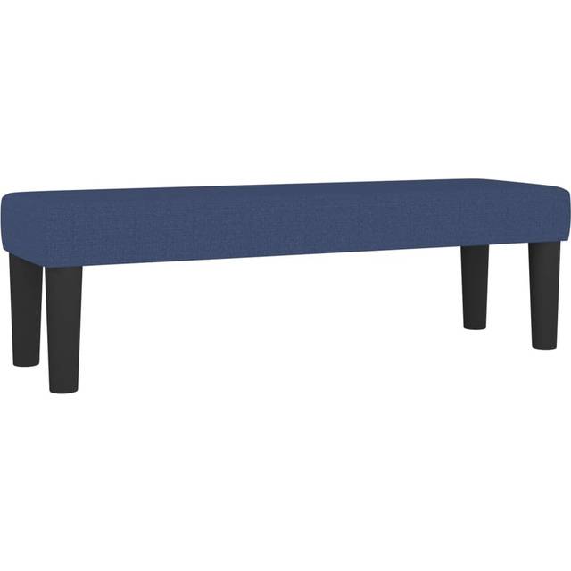 Ramsäng med madrass blå 140x190 cm tyg