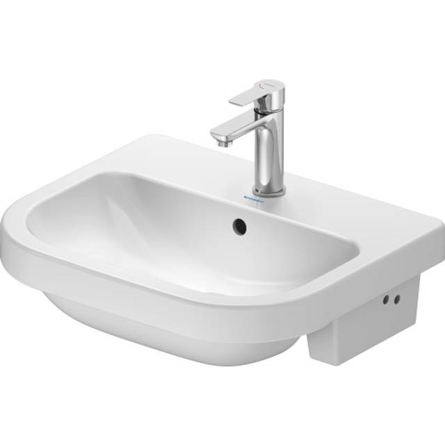Duravit D-code Semi-recessed Washbasin 550 Mm White High Gloss, White