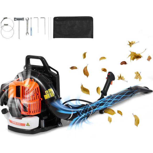 VEVOR Backpack Leaf Blower, 63CC 2-Cycle Gas Leaf Blower with 1.89L Fuel Tank, 1110CFM Air Volume 220MPH Speed, Ideal for Lawn Care, Leaf Cleaning, and Snow Removal