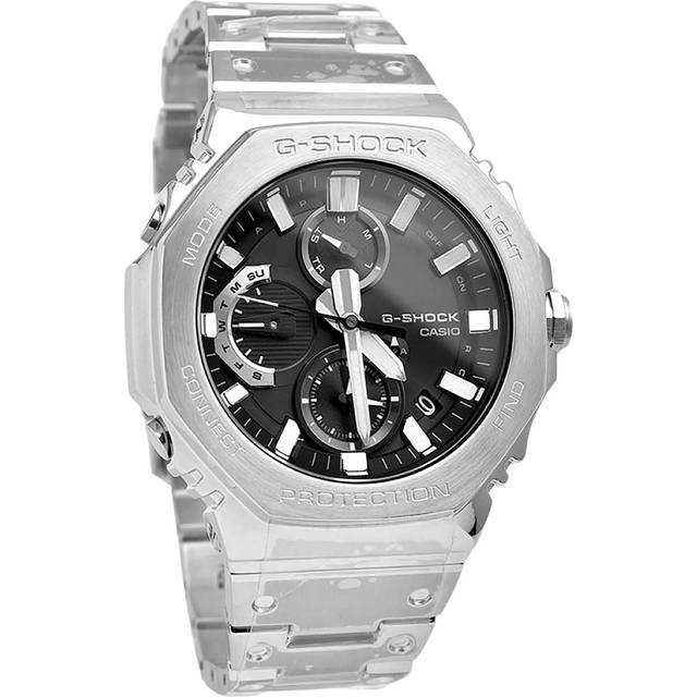 Casio G-Shock Full Metal Analog Chronograph Smartphone Link Ice Blue Dial Tough Solar GMC-B2100AD-2A 200M Men&#39;s Watch