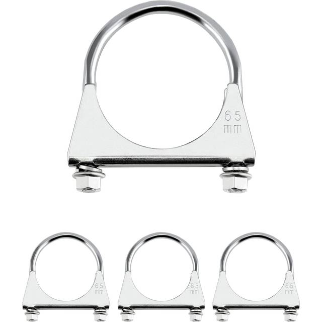 "QWORK Stainless Steel U-Bolt Muffler/Exhaust Clamp (2.5"""""""" Diameter)  4 Pack U-Bolt Muffler Tip Exhaust Hook"