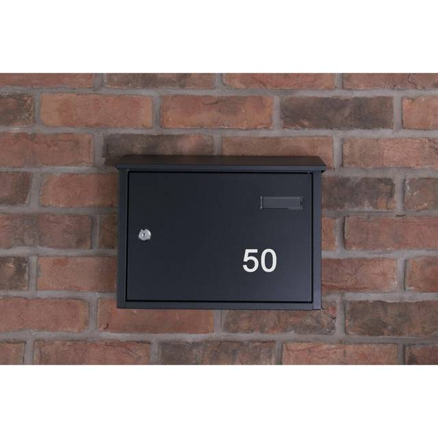 Guse Locking Wall Mounted Letter Box - Black (Medium)