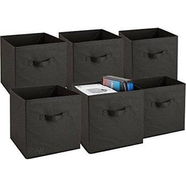 Handy Laundry Foldable Cube Storage Bins - 6 Pack - Decorative Fabric Storage Cubes are Collapsible & Great Organizer for Shelf  Closet or Underbed. C