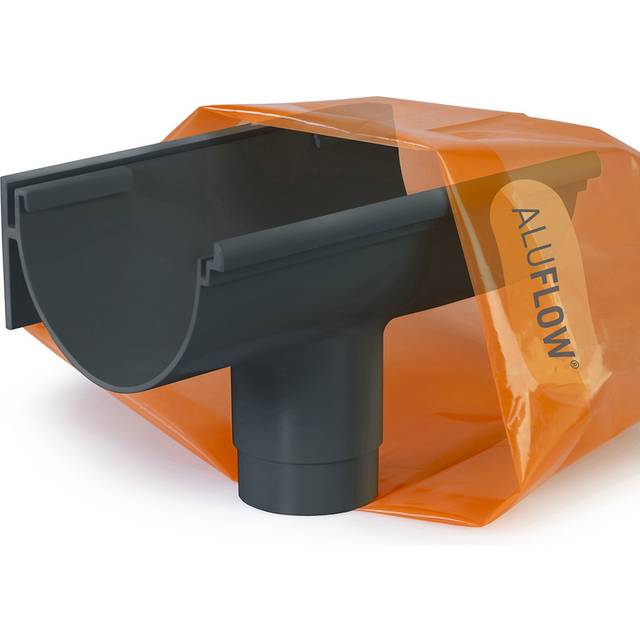 Aluflow Grey Gutter Deep Running Outlet