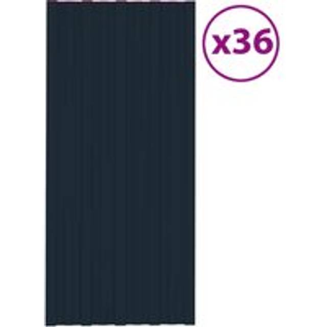 Takprofiler 36 st galvaniserat stål antracit 100x45 cm