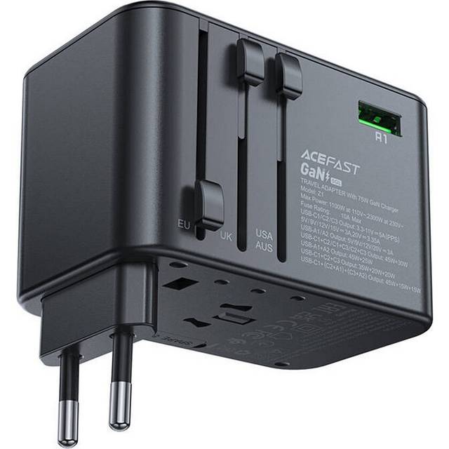 Acefast Reseladdare Adaptrar 3x USB-C/2x USB-A - Svart