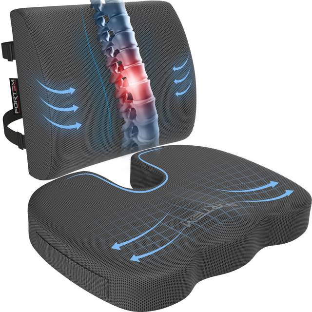 FORTEM Chair Cushion/Seat Cushion for Office  Lumbar Support for Chair