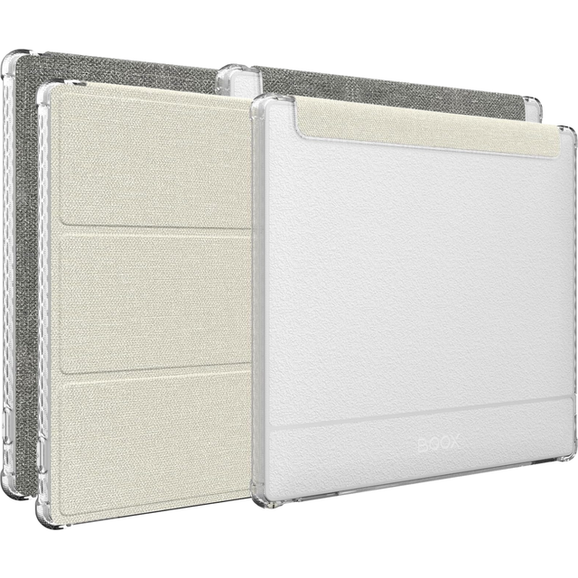 TUDIA SKN FLIP designad för Onyx Boox Go Color 7 fodral (2024) – [Förbättrad automatisk uppvakning/sömnteknologi] stötsäker smal transparent TPU-baksida med texturerat läder trippelvikt 7-tums skydd