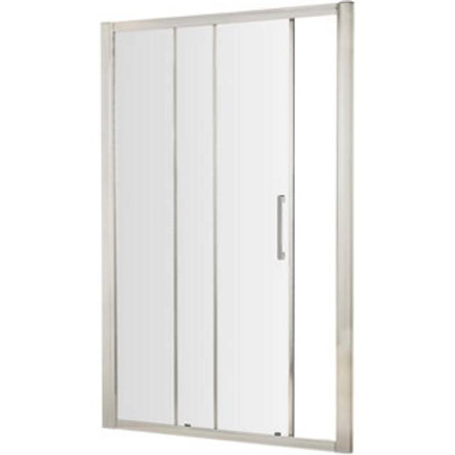 Sonic 8mm Toughened Safety Glass Single Sliding Shower Door & Bar Handle, Chrome, 1200mm - Balterley