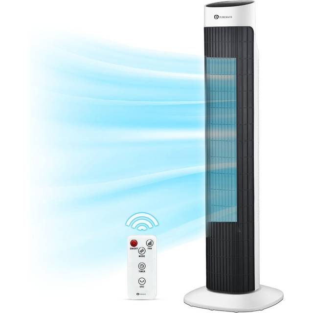 32-inch Oscillating Tower Fan with Timer, Sleep Mode and Remote Control - Black - One Size