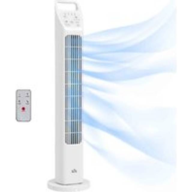 HOMCOM Oscillating Tower Fan Floor Fan - White, White