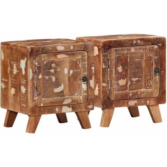 vidaXL Bedside Cabinet 2 pcs 40x32x46 cm Solid Wood Reclaimed - Brown