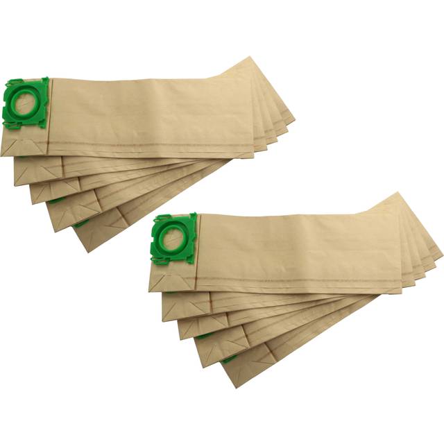 10x Vacuum Cleaner Bag compatible with Sebo Airbelt K3 eco Comfort, K3 Premium, K3 Vulcano Vacuum Cleaner, paper, 41.1 cm x 13.2 cm, Brown - Vhbw