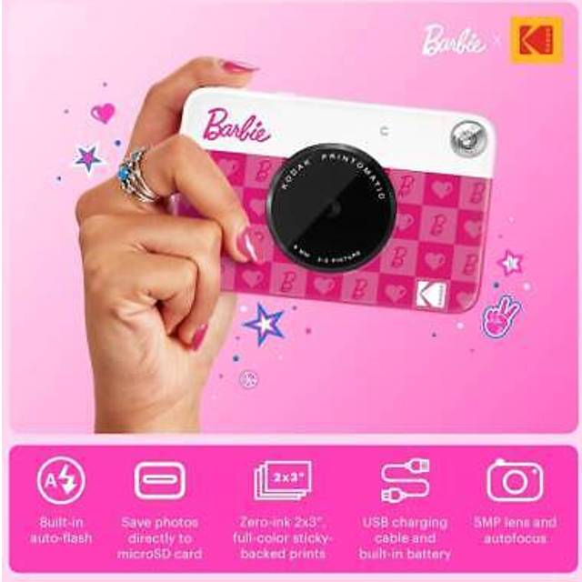 Barbie x Kodak Printomatic Full-Color Instant Print Digital Camera ? 5MP Portable Barbie Camera Prints Colorful 2x3? Sticky-Back Photos ? Signature
