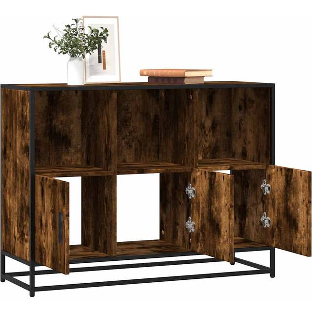 Sideboard Smoked Oak 100x35x76 cm Engineered Wood vidaXL