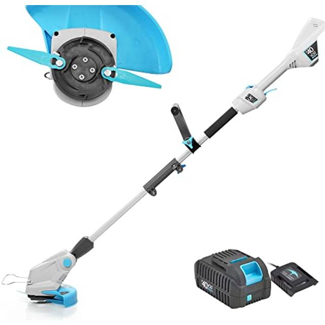 swift 40V Cordless Strimmer with 25cm Cutting Diameter Lightweight Battery Grass Timmer for Garden, Including 6 Spare Blades
