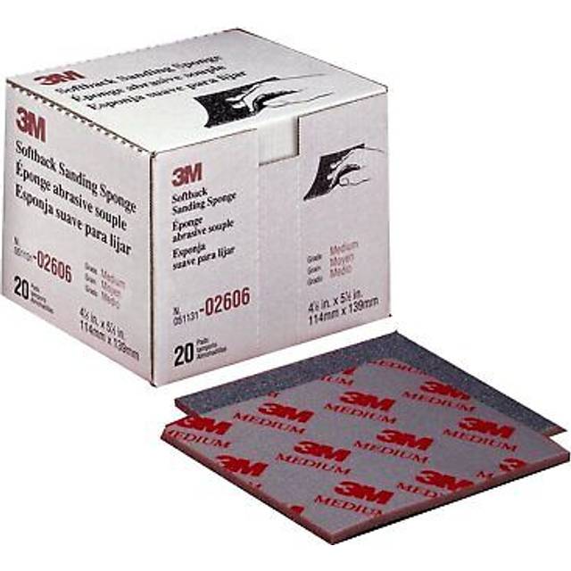 3M Softback Sanding Sponge 02606  4 1/2 x 5 1/2 in  20 Pack  Medium Grit  Fast Cutting