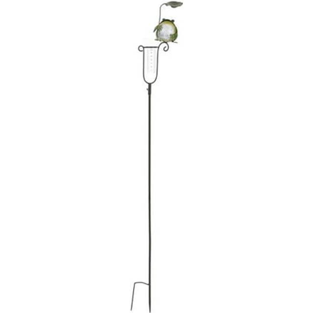 Continental Art Center 19948 Metal Frog Rain Gauge Holding Leaf Umbrella
