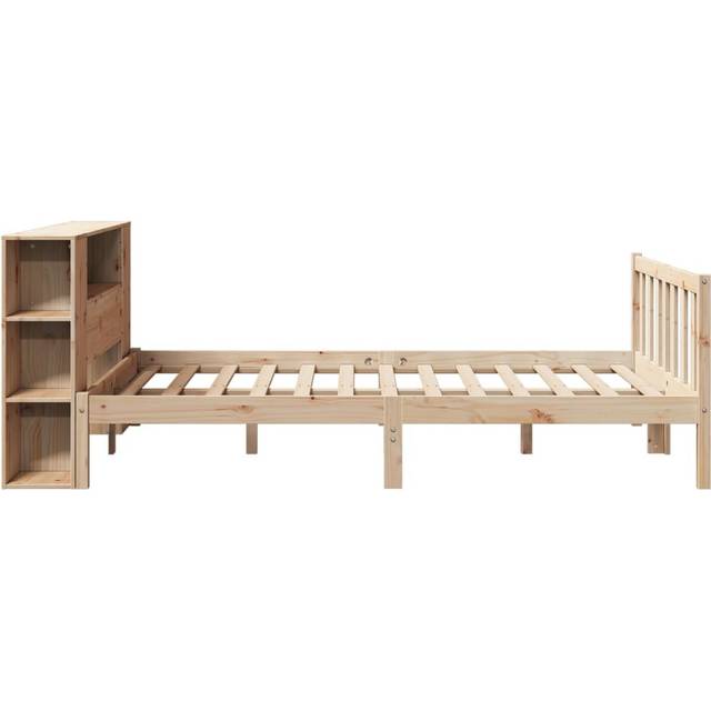 vidaXL Bookcase Bed without Mattress 150x200 cm King Solid Wood Pine - Brown